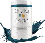 Chalky Chicks All-in-One Chalk Paint for Furniture or Cabinet - 32 Fl Oz - Matte Finish Twilight (Teal Blue) for Metal, Wood Furniture Paint - No Sanding All-in-One for Home Decor & Crafts, USA Made