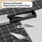 3 PCS Exacto Knife,Hidden Blade Design at The End,Comes with 5 Spare High Qualiry Carbon Steel Exacto Knife Blades. Craft Knife for Crafting, Arts,Modeling,Scrapbooking,Stencil,DIY Projects.Black