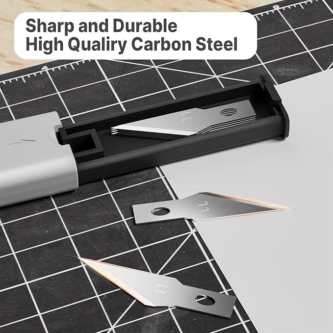 3 PCS Exacto Knife,Hidden Blade Design at The End,Comes with 5 Spare High Qualiry Carbon Steel Exacto Knife Blades. Craft Knife for Crafting, Arts,Modeling,Scrapbooking,Stencil,DIY Projects.Blue