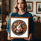 Wooden Puzzles Adults, Beautiful Tricolor Cat Wooden Puzzles 100 Pieces, Unique Animal Shaped Wood Challenging Jigsaw Puzzles Gifts for Adults, 8.5x8.5in