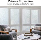 Haton Window Privacy Film, Frosted Glass Static Cling Sun Heat Blocking Window Clings, Frosting Opaque Coverings, Vinyl Removable Stickers Tint for Home Door Office, Non Adhesive 23.6" x 157.4"