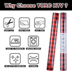 TORC Red Black Buffalo Plaid HTV Vinyl 12 inch x 5 ft, Check Heat Transfer Vinyl Iron on Transfers for Christmas