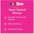 ArtBin 6981AB Super Satchel Deluxe Divided Base, Large Portable Art & Craft Organizer with Drawers, [1] Plastic Storage Case, Clear