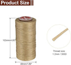 uxcell Flat Leather Sewing Waxed Thread, 140m / 153 Yards Polyester Wax String, 300D Wax Stitching Cord for Leather Crafts, Bookbinding, Bracelets Braided, Sand Yellow