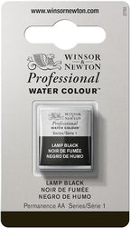 Winsor & Newton Professional Watercolor, Half Pan, Lamp Black