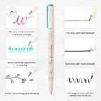 WRITECH Arts Sign Brush Pen Brush Tip Marker Felt Tip Water Based Ink Color Pens 12 Assorted Pastel Colors Great for Lettering, Journaling, Calligraphy (Natural)
