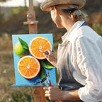 Cholemy 36 Pcs Paint and Sip Kit for Adults 8''x10'' Pre Drawn Canvas for Painting DIY Afro Acrylic Painting Kit Wood Easel Brushes Date Night Bulk for Christmas Party Gifts(Colorful Fruits)