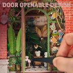 DIY Book Nook Kit, Miniature Dollhouse Bookshelf Insert with Light, Laser-Cut Wooden Craft Set for Adults, Perfect for Teens and Adults, Blossomary Shop