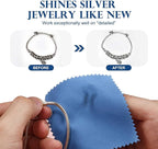 SEVENWELL 50pcs Jewelry Cleaning Cloth Dark Blue Polishing Cloth for Sterling Silver Gold Platinum Small Silver Polish8x8cm