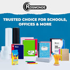 Rosmonde College Ruled Composition Notebooks 5 Pack, 200 Pages (100 Sheets), 9-3/4" x 7-1/2", White & Black Marble Composition Book, Hard Cover, Sturdy Sewn Binding, School, College & Office Supplies