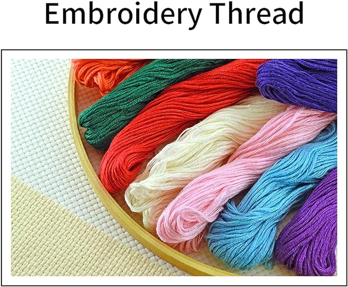 Joyhoor Cross Stitch Kits for Beginners Stamped Cross-Stitch Supplies Needlework preprint Embroidery Kits for Adults DIY Needlepoint Kits Embroidery Patterns 11CT-Wolf Butterfly 17.7x17.7 inch