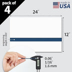 Trotec TroLase | 12"x24"x1/16", 4 Pcs | White/Blue | 2 Ply | Modified Acrylic | Laser Engraving Double Color Plastic Sheet | Engraving Blanks for Laser, Saw, Guillotine | Made in USA