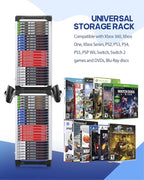 Nargos Video Game Storage Tower for PS5/ PS4/ PS3/ PS2/ PSP/Xbox One/Xbox 360 and Xbox Series X/S/Wii/Wii U/Switch/Switch 2 Game Cases, DVD and Blu-Ray Disks Holder Organizer (46 PCS)