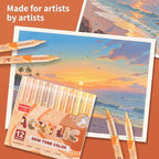 Guangna Acrylic Paint Markers 12 Colors, Skin Tone Series Set with Soft Brush Tip Water Based, Fine Tip Markers for Wood, Canvas, Rock Painting, Glass, Diy Crafts, Fabric Paint