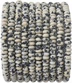 Natural Dalmatian Disk Stone Beads 4x2mm 160pcs Rondelle Loose Semi Gemstone Beads for Jewelry Making Design