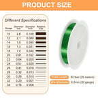 HARFINGTON 82ft Jewelry Wire, 32 Gauge (0.2mm) Brass Craft Soft Metal Tarnish Resistant Copper Beading Wire for Jewelry Making Supplies Crafting, Green