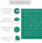 Breman Precision 9x12 Inch Self Healing Cutting Mat - 2-Sided 5-Ply PVC Green/Black Cutting Mats for Crafts, Sewing, Quilting and DIY Projects - Durable and Non-Slip Design with Precise Grid Lines