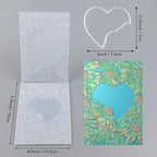 BAOFALI3D Embossing Folder and Metal Die Set for Card Making,Heart Leaves Background Plastic Textures Fades Embossing for Paper Crafting Handmade Crafts Wedding Valentine's Day Scrapbook Card Decorat