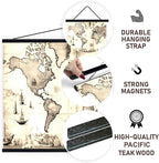 DACRI HOME 55" Magnetic Poster Hanger Frame - Sturdy Teak Wood Poster Frame, Strong Magnets for Easy Hanging Map Picture Canvas Print Scroll Wall Art 55x32 55x39 55x40 (55 Inch, Black)