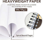 JOY SPOT! 9x12 Inch Sketch Book, Pack of 2, 200 Sheets (68 lb/100gsm), Spiral Bound Artist Sketch Pad for Artist Pro & Amateurs | Marker Art, Colored Pencil, Charcoal for Sketching