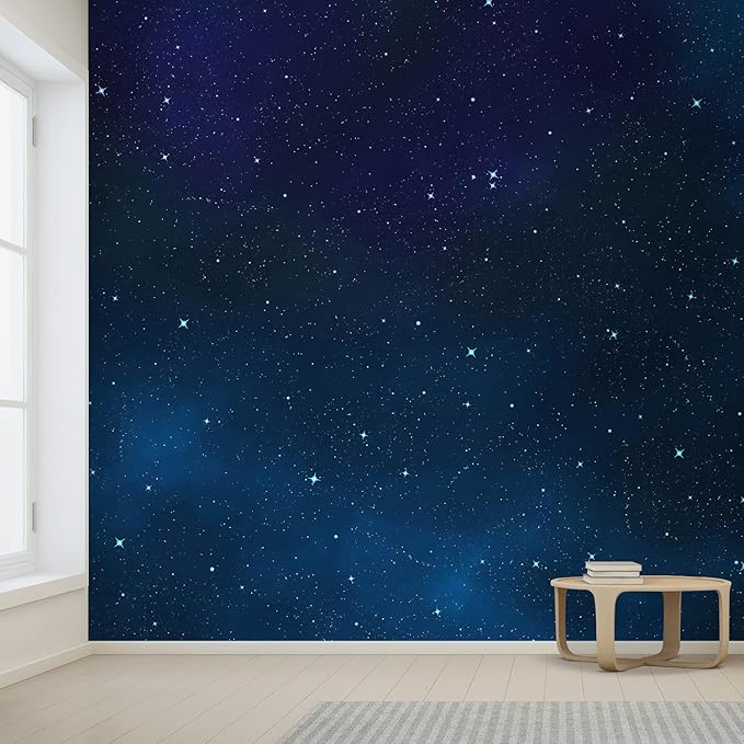 wall26 Wall Sticker/Wall Mural Beautiful Scenery of The Starry Night, Not Peel and Stick, Non-Woven Wallpaper Decorative for Bedroom, Living Room, Office - 108x168 inches