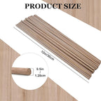 24pcs Wooden Dowel Rods, 0.47 X 12 Inch Long Walnut Dowel Rod Wooden Sticks for Crafts, Round Wood Filler Sticks, Unfinished Wood Dowels for Woodworking Building Material Window Cake Support