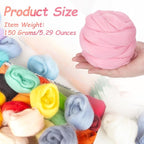 PATIKIL Wool Roving Yarn, 150G/5.3OZ Soft Felting Wool Pure Chunky Roving Yarn Bulk for Needle Felting Knitting Blanket Spinning Weaving DIY Craft, Pink