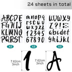 Outus 576 Pieces 8 Sheets Letters Stickers Self Adhesive Vinyl Letter Alphabet Number Stickers Mailbox Numbers Sticker, Decals for Classroom Decor, Sign, Door(Black,3 Inch)