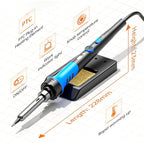 Soldering Iron Kit, 60W gun with Ceramic Heater, 9-in-1 solder kit tool, Adjustable Temperature 200 to 450℃, Iron Tips, wire, Solder Stand for Welding and Repairing