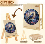 Wooden Puzzles for Adults, Wooden Jigsaw Puzzles, Exquisite Raven Puzzle, Gifts for Family or Friends for Any Holiday.（8.5 * 8.5 in 100pcs）