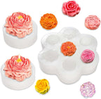 3 PCS Rose Flower Silicone Molds,Flower Candle Molds for Candle Making,Rose Peony Fondant Mold for Jelly Chocolate Cake Decorating, Epoxy Resin Wax Soap Clay Plaster Home Décor Handmade