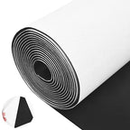 Tolanbbt Sponge Neoprene Foam Sheet with Adhesive - 1/16” Thick, 12” x 118” Closed Cell Foam Rubber Roll, Weatherproof Soundproof Padding for Automotive, Cabinet, Furniture, Crafts, DIY, Black
