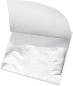 MECCANIXITY Gold Leaf Foil Sheet, Bright Silver Leaf Papers, 3.3 x 3.1inch for Art Decoration, Sculptures, Painting, Pack of 100