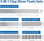 45 Pieces Flexible Polymer Clay Cutter Blade Slicer Cutting Slicing Tools for DIY Crafts Shaping Sculpting