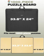 1000 Piece Portable Jigsaw Puzzle Board with Cover for Adults, Puzzle Case for Storage, 33.3'' x 23.6''Puzzle Mat with Sorting Trays, Non-Slip Surface