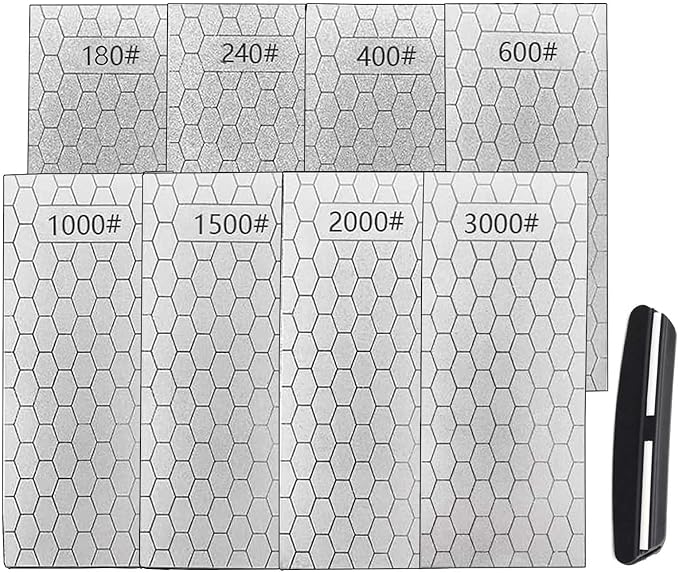 Diamond Sharpening Stone for 6 PCS Diamond Plate Honing Stone for Kitchen Sharpening Dull Knives Grindstone (SET-A)