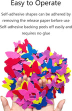 Jtnohx Butterfly Stickers, Felt Stickers for Kids, Felt Butterfly for Crafts, Craft Supplies for Scrapbooking 145pcs 1" to 3" Size