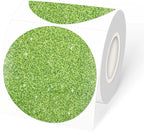 3" Holographic Thermal Label Stickers, Round Direct Thermal Label Stickers, Glitter Thermal Printer Sticker Labels for Gift Wrapping, Self-Adhesive Custom Logo Design- Glitter Green