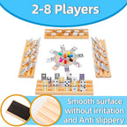 Upgraded Mexican Train Dominoes Set with 8 Wooden Holders, Double 12 Dominos Set for Kids, Adults Travel Domino Train Set with 91 Tiles and Carry Case, Classic Board Games for Family Night