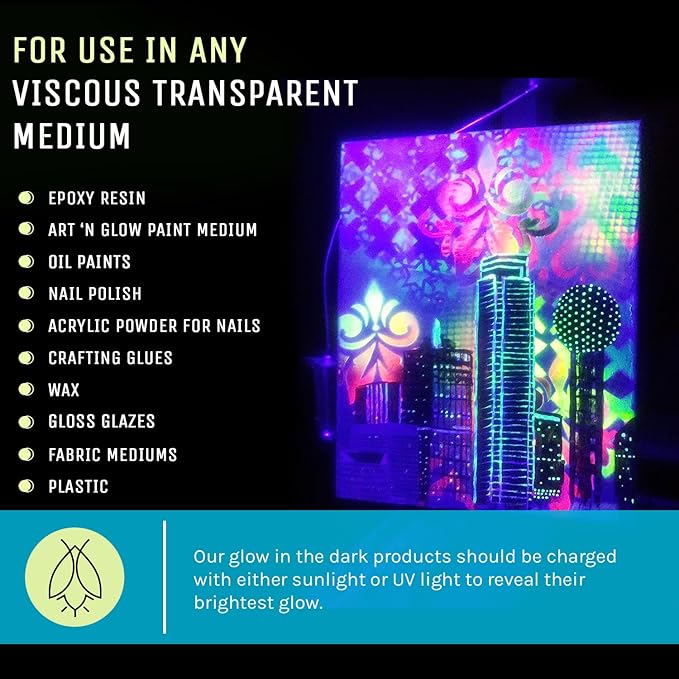 Glow in The Dark Pigment Powder - Neutral and Fluorescent Color for Art Painting, Fine Art, Nail Art Paint, and DIY Crafts - Long Lasting 10+ Color Options - Neutral Red - (30 Grams/1 Ounce)