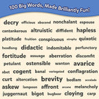 Skillmatics Vocabulary Flash Cards for SAT Prep – Learn 100 Words with Wordplay, Visuals & Soundplay, Study Aid & Educational Gift for Ages 12, 13, 14 & Up, Screen-Free Language Game