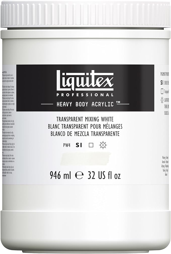 Liquitex Professional Heavy Body Acrylic Paint, 32-oz (946ml) Pot, Transparent Mixing White
