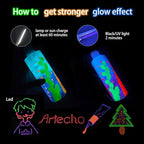 Artecho Glow in the Dark Paint 6 Colors, 120 ml / 4 oz Acrylic Paint for Decoration, Art Painting, Outdoor and Indoor Art Craft, Supplies for Canvas, Rock, Wood, Waterproof Rich Pigments