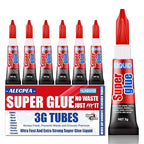 3 Gram (Pack of 6) Single Use Super Glue Liquid, Super Fast, Thin & Strong Adhesive Superglue, Cyanoacrylate Glue for Hard Plastics, DIY Craft, Ceramics, Leather, Metal Etc