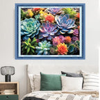Dimxvean Stamped Cross Stitch Kits,Cross Stitch Kits for Adults Beginners,Embroidery Kits Full Range of Cross Stitch Stamped Kits Needlepoint Kits Cross Stitch Patterns-Succulent Plants 16x20 inch