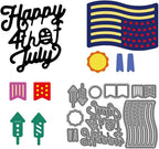 Cutting Dies Metal Stencils Scrapbooking Tools DIY Embossing Template for Paper Card Making Album Arts Crafts Supplies (Happy Independence Day-9.5x7.6cm)
