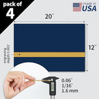 Trotec TroLase | 12"x20"x1/16", 4 Pcs | Navy Blue/Gold | 2 Ply | Modified Acrylic | Laser Engraving Double Color Plastic Sheet | Engraving Blanks for Laser, Saw, Guillotine | Made in USA