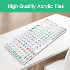 American Mahjong Set with 160 Acrylic White Tiles and 4 Transparent Holders/Pushers, Portable American Style Mahjong Game with Carrying Bag, Classic Board Games for Family Night