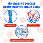 Activejoy- 4 Hoop Basketball Set - Toddler Basketball Hoop Indoor - Outdoor Play Preschool - +3 Years Old Toy. Includes 2 Balls and air Pump