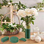 12 Pieces Round Floral Foam Wet Green Flower Foam DIY Flower Arrangement Kit for Aisle Wedding Party Decoration(5 x 5 x 1.57 Inches)